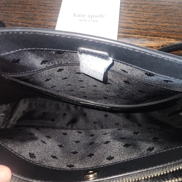 NWT KATE SPADE-MAIDEN WAY-Tote Bag-100% Leather-Saffiano-Black $398 Retail - Picture 13 of 16